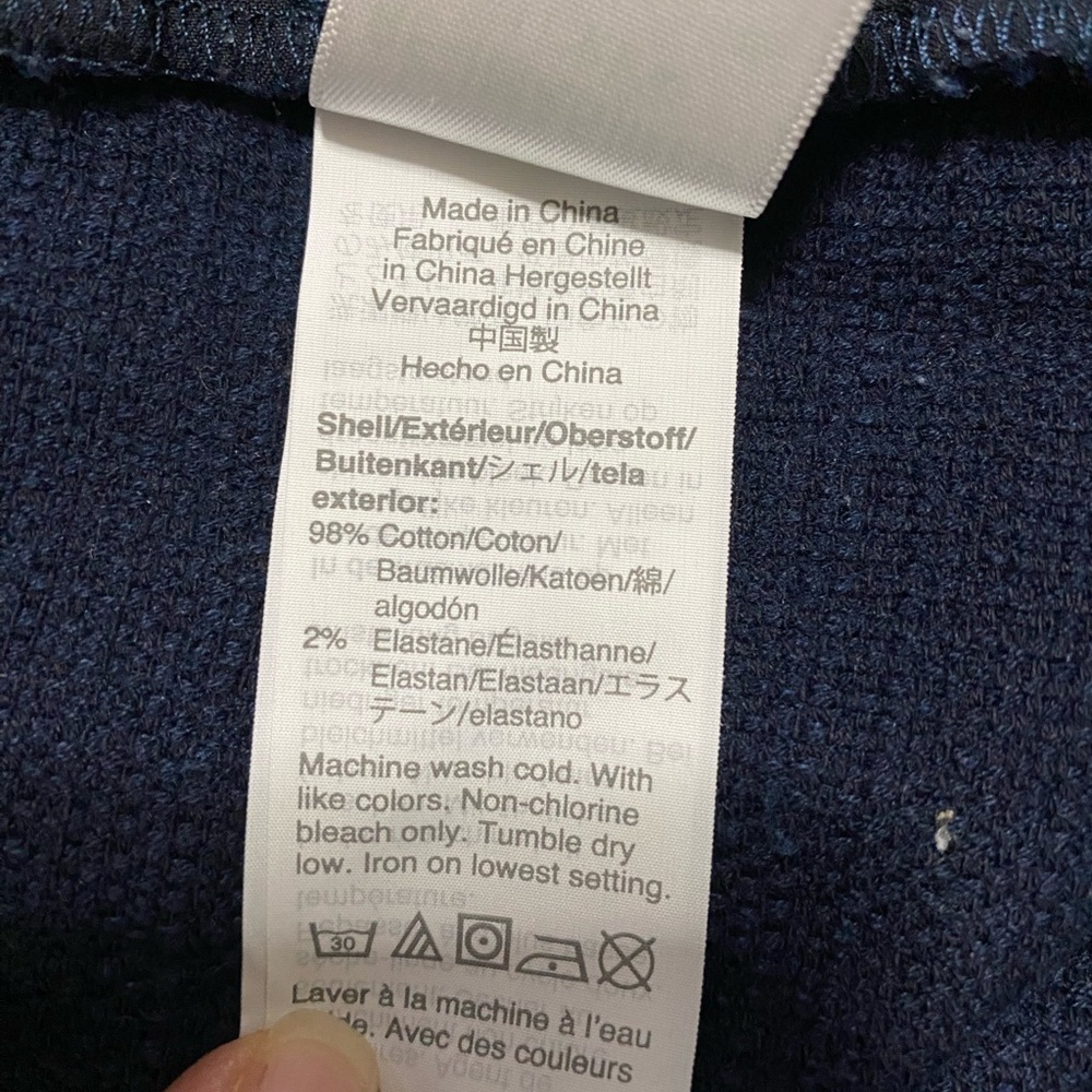 J. Crew Woman’s Blue Textured Crop Pants, Size 14. - Picture 9 of 13